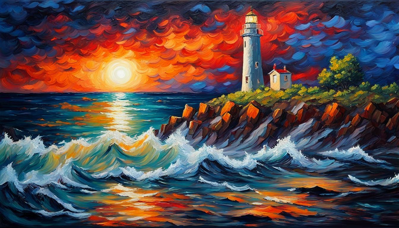 Colorful lighthouse  by @bochiski