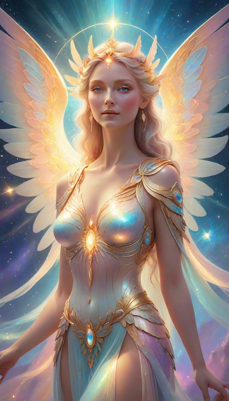 Artistic visions fused to create a beautiful goddess of light.