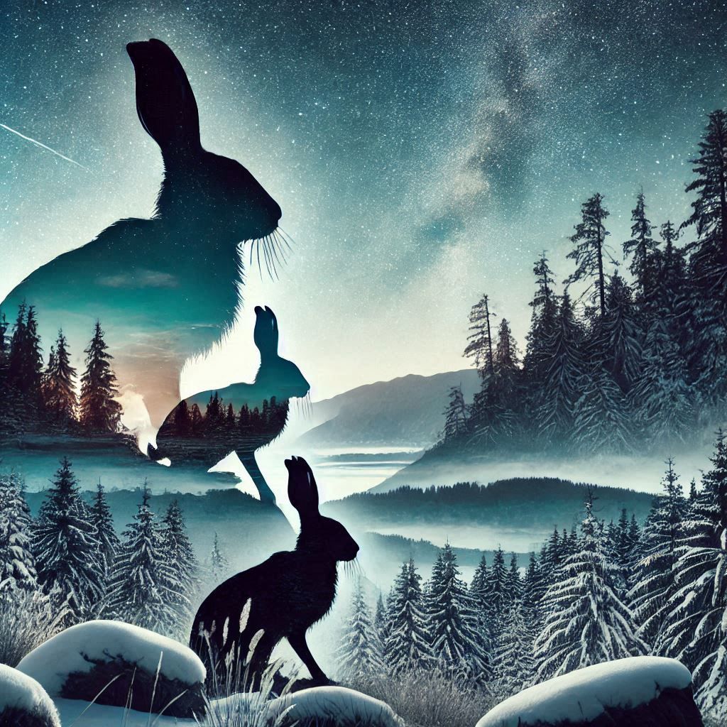 double exposure beautiful fantasy DALL-E 3 portrait landscape..