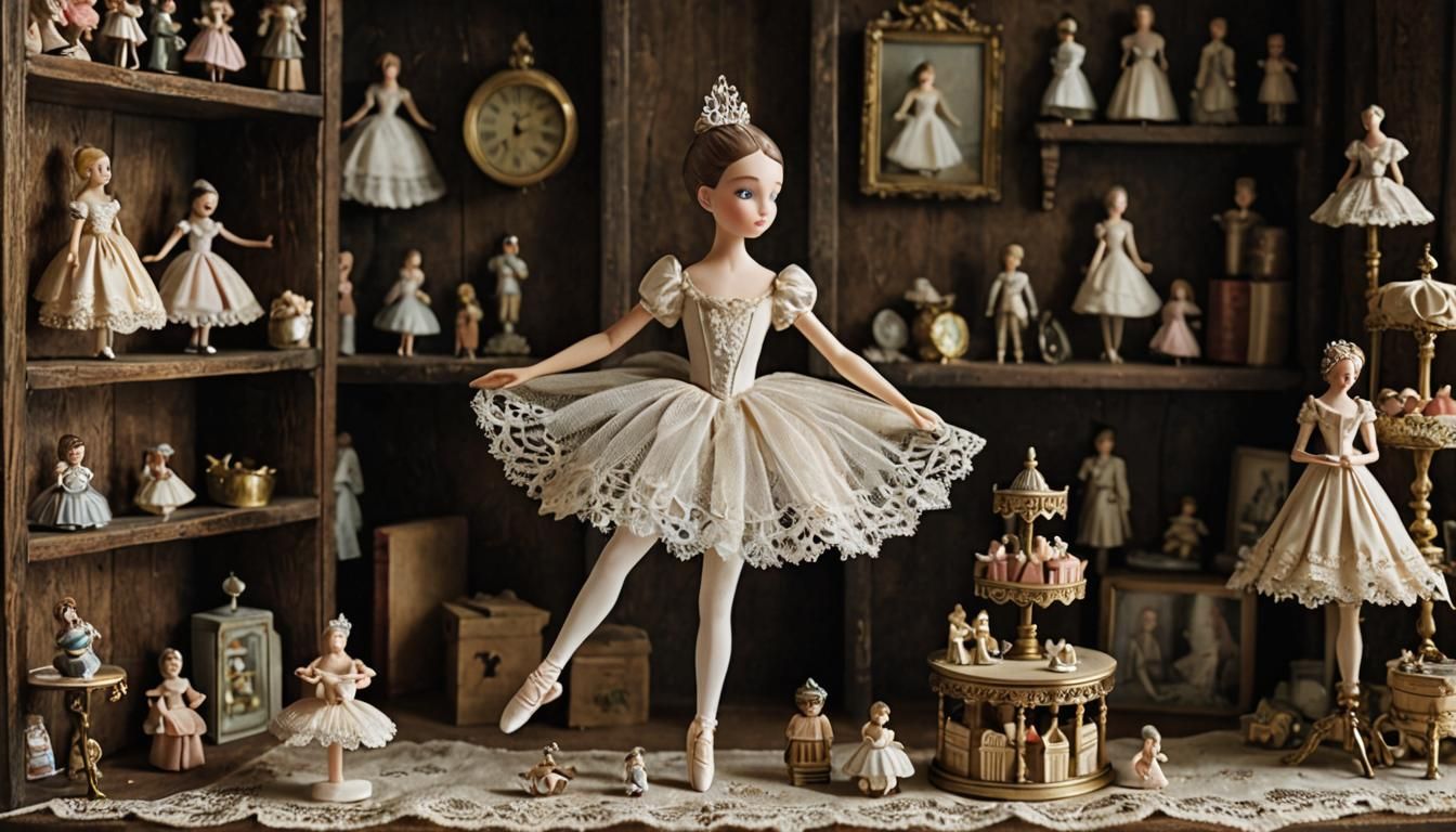 tangerine [puppet 1.3) dancing in a dark {forest 1.5), at a tiny (lake 1.1)