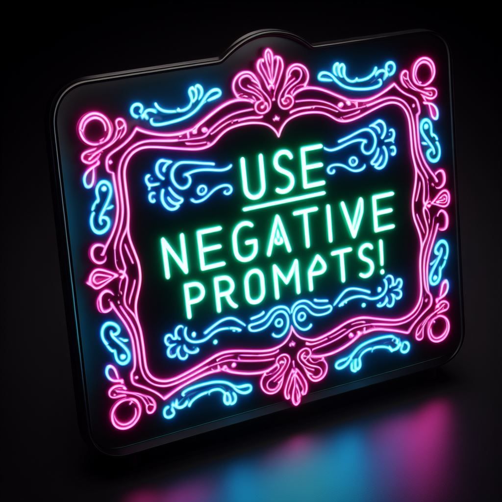 Best Tip: Use Negative Prompts!!!