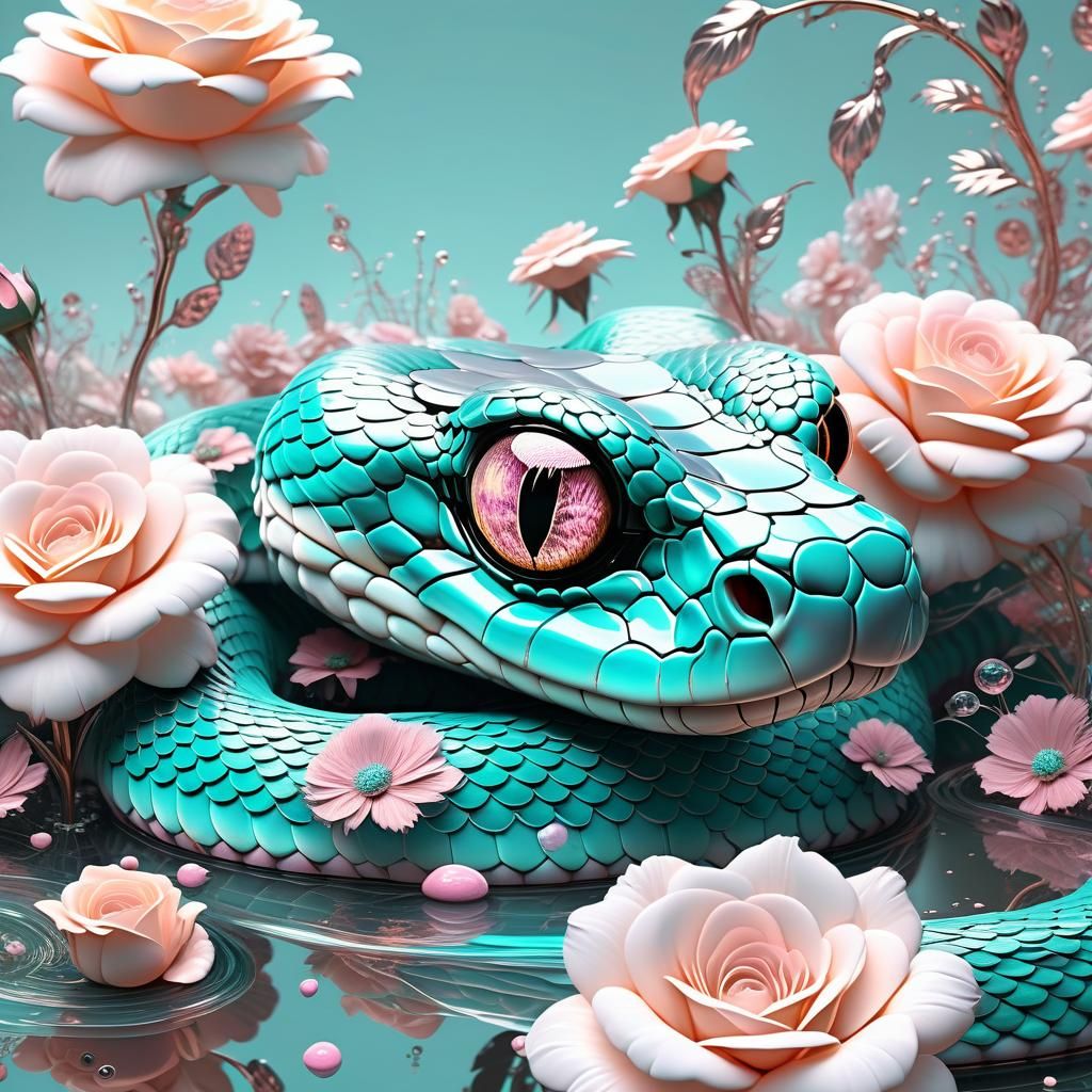 Snake and Roses  by @Vvibes