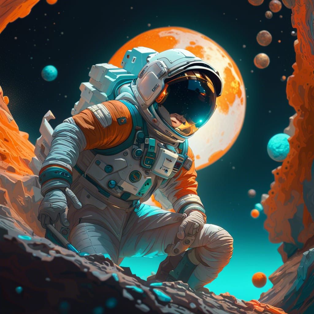 A person on the moon  by @star