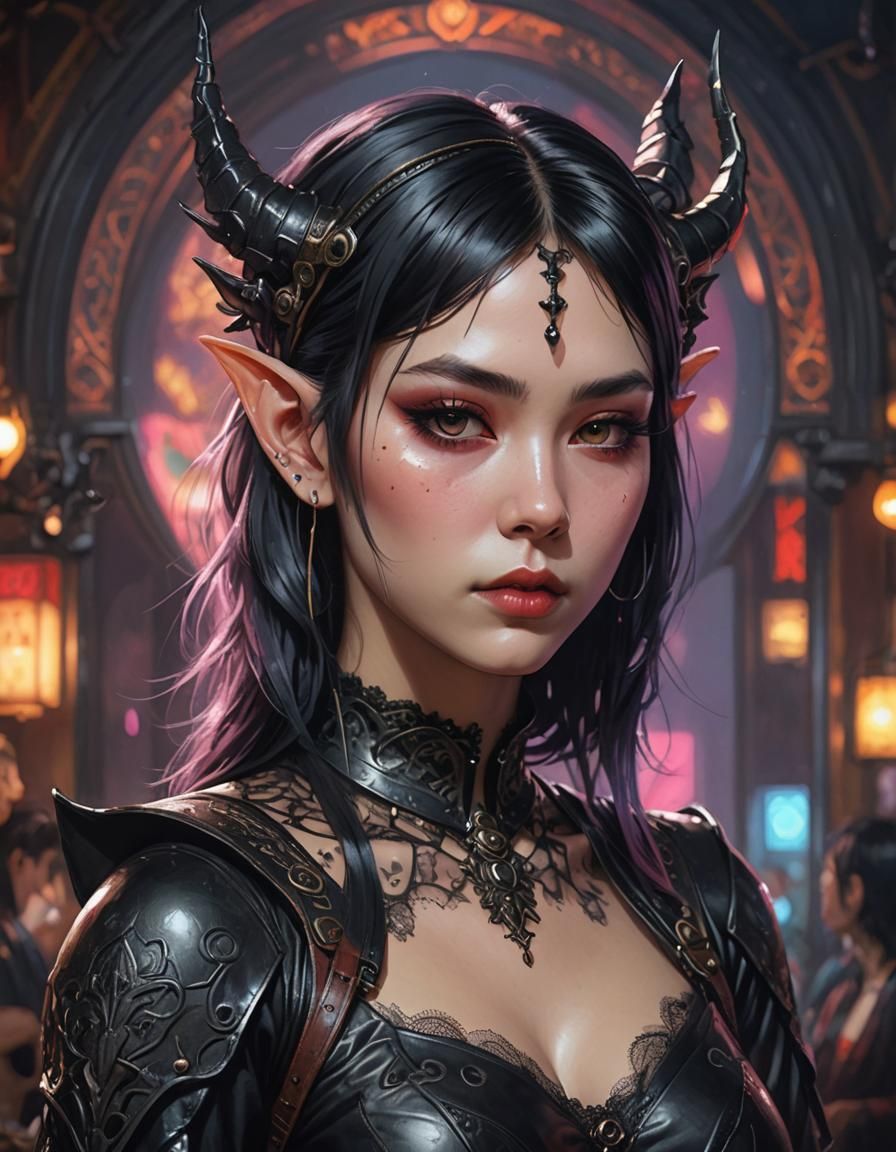 Goth Elf - AI Generated Artwork - NightCafe Creator