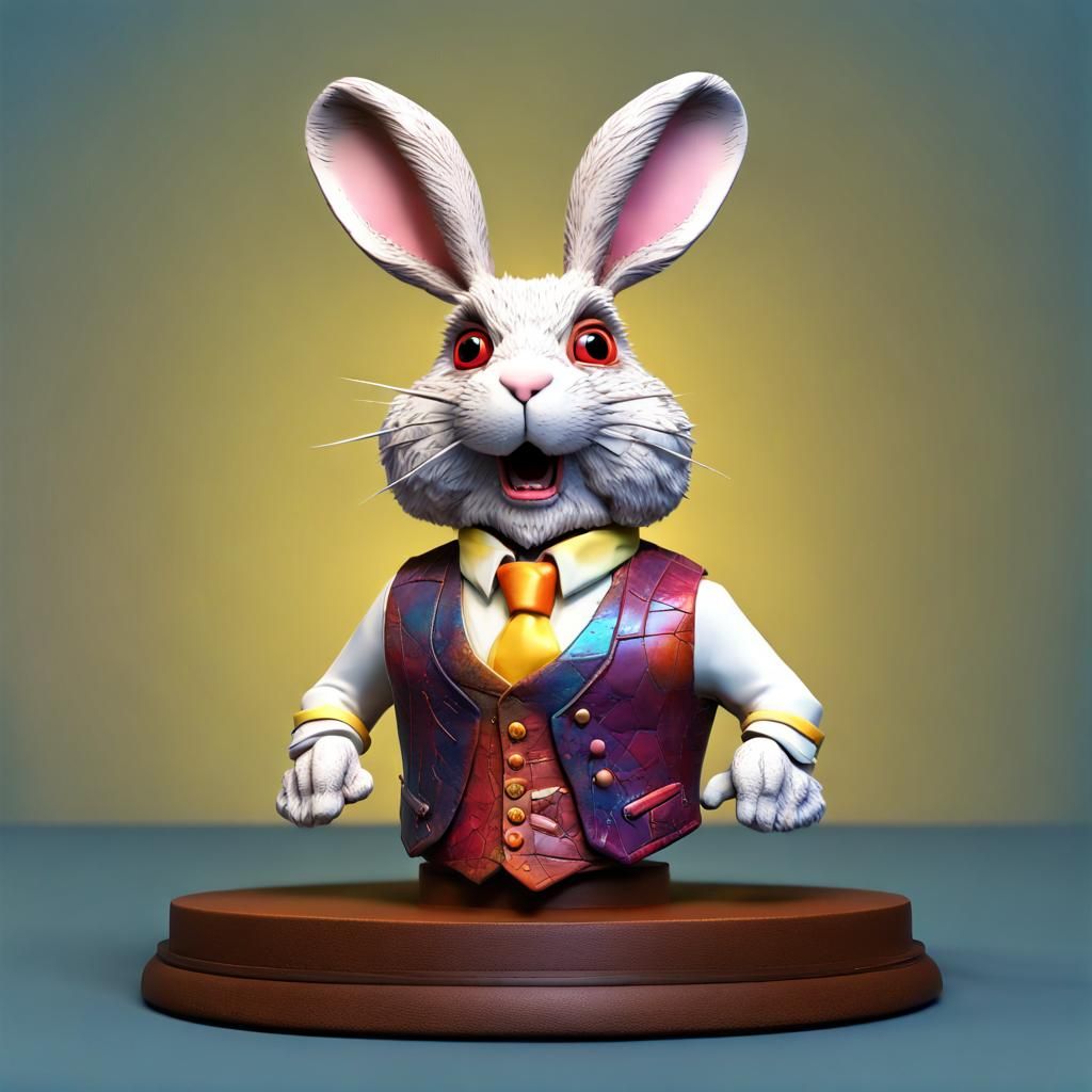 Rabbit bobblehead - AI Generated Artwork - NightCafe Creator