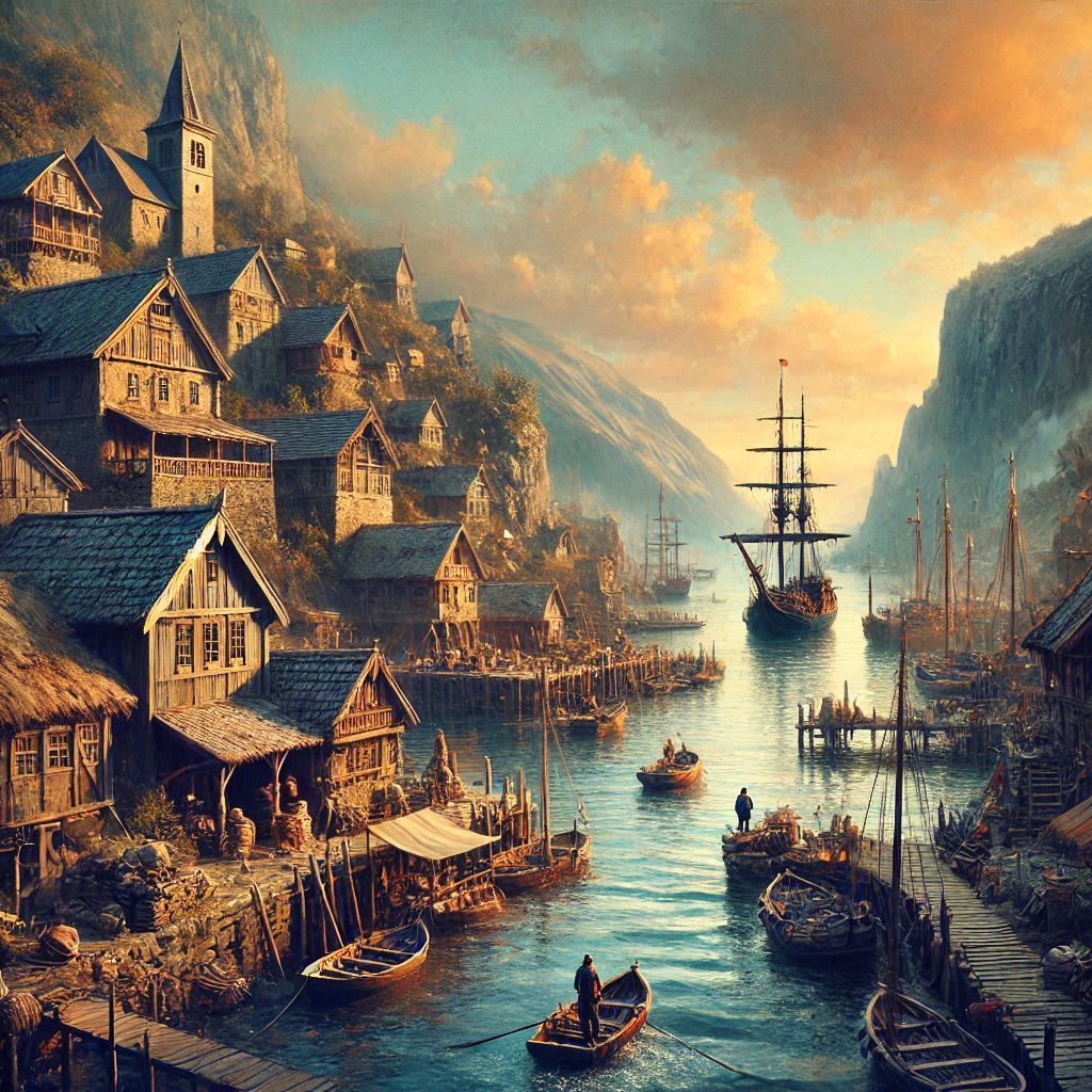 Costal village with harbor