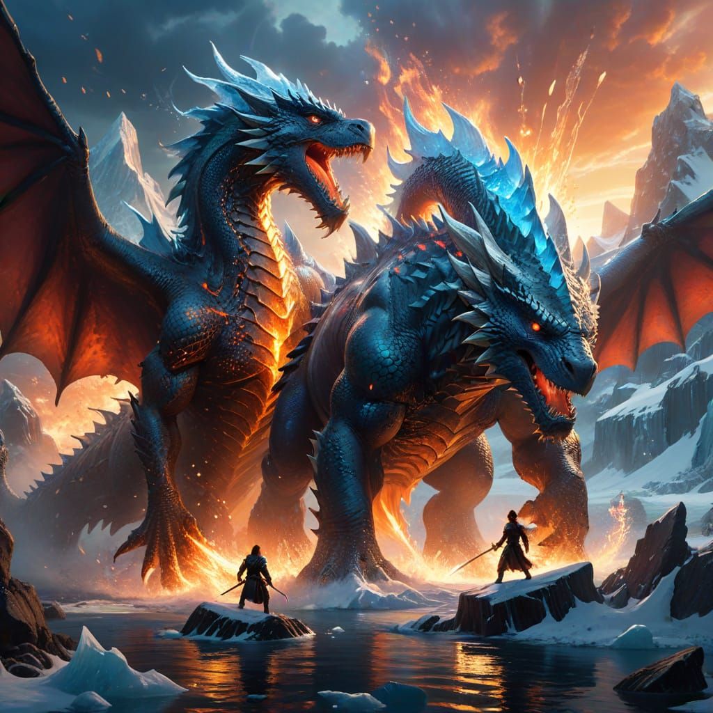 Epic Fantasy Battle in Magical Realm