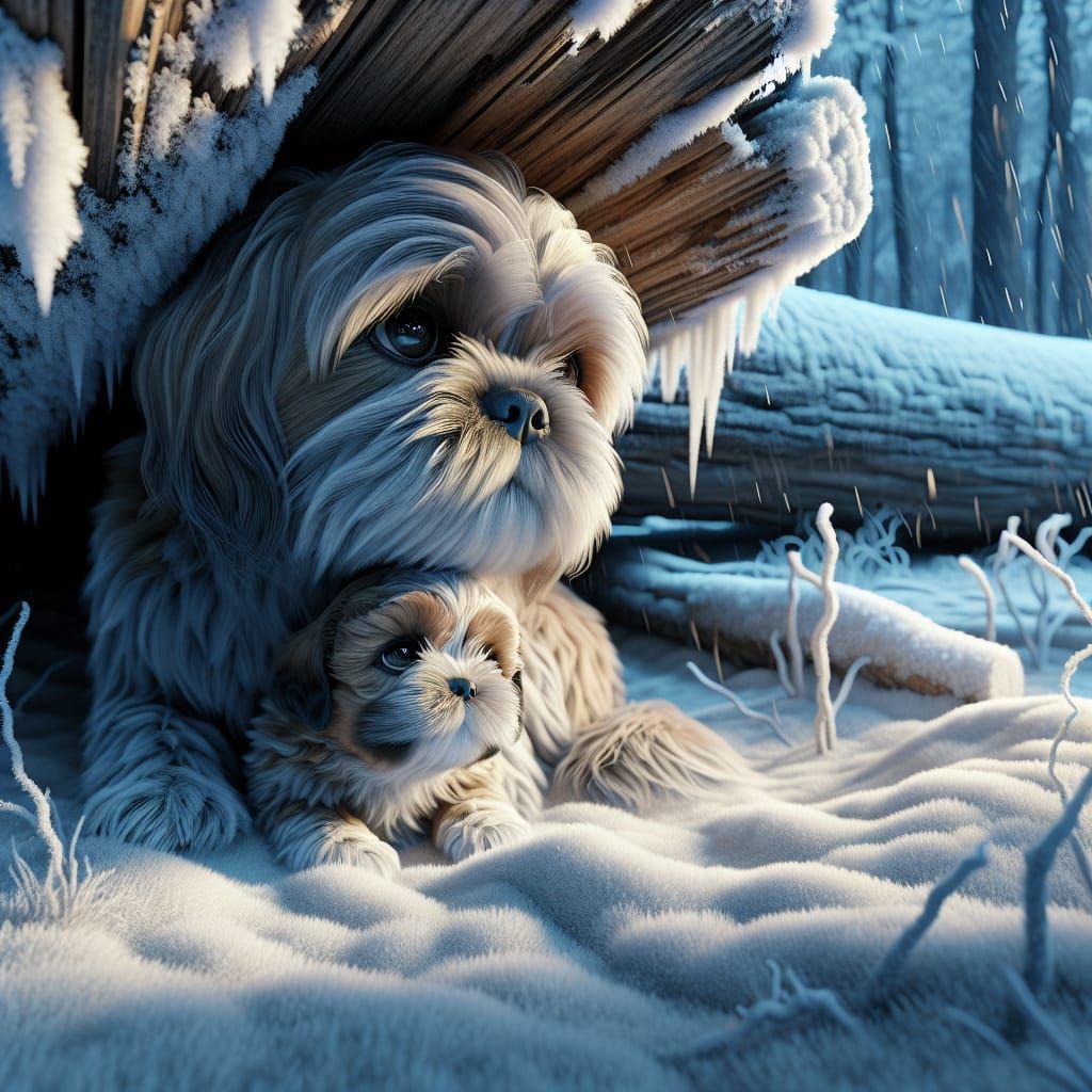Mother and puppy  by @Ann