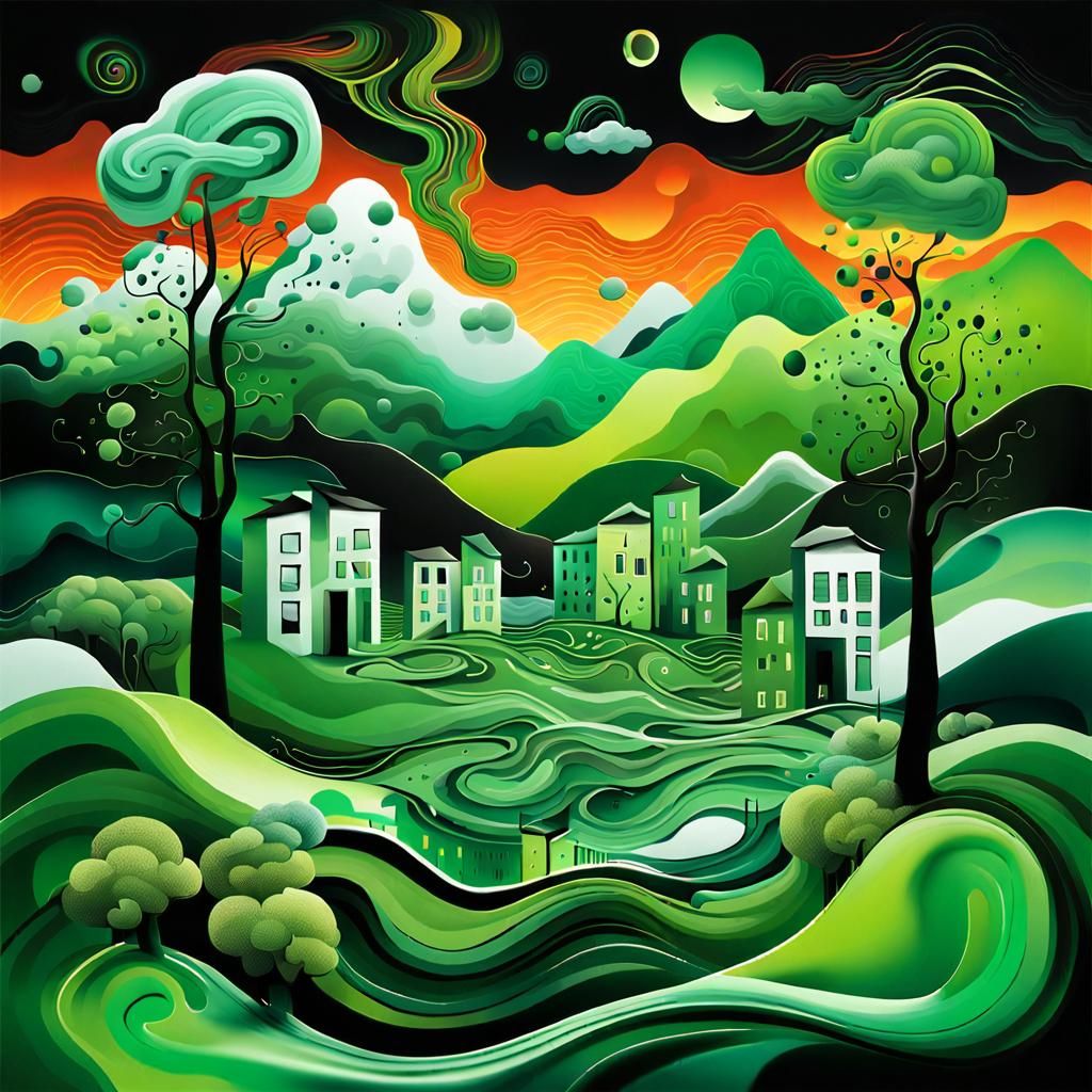 A surreal landscape where everything melts or changes.