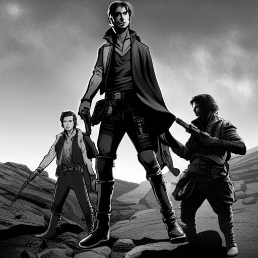 space pirate, sci-fi rogue, space adventurer, Han Solo