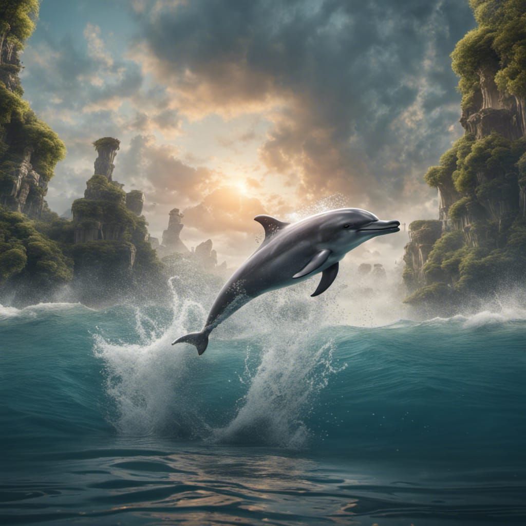 a dolphin jumping out of the water