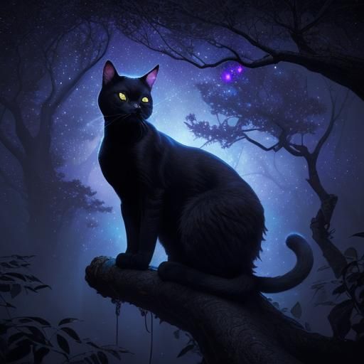 Black cat - AI Generated Artwork - NightCafe Creator