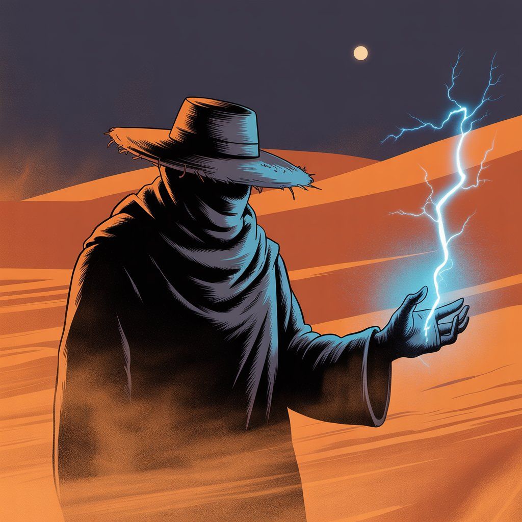 Wizard with straw Hat