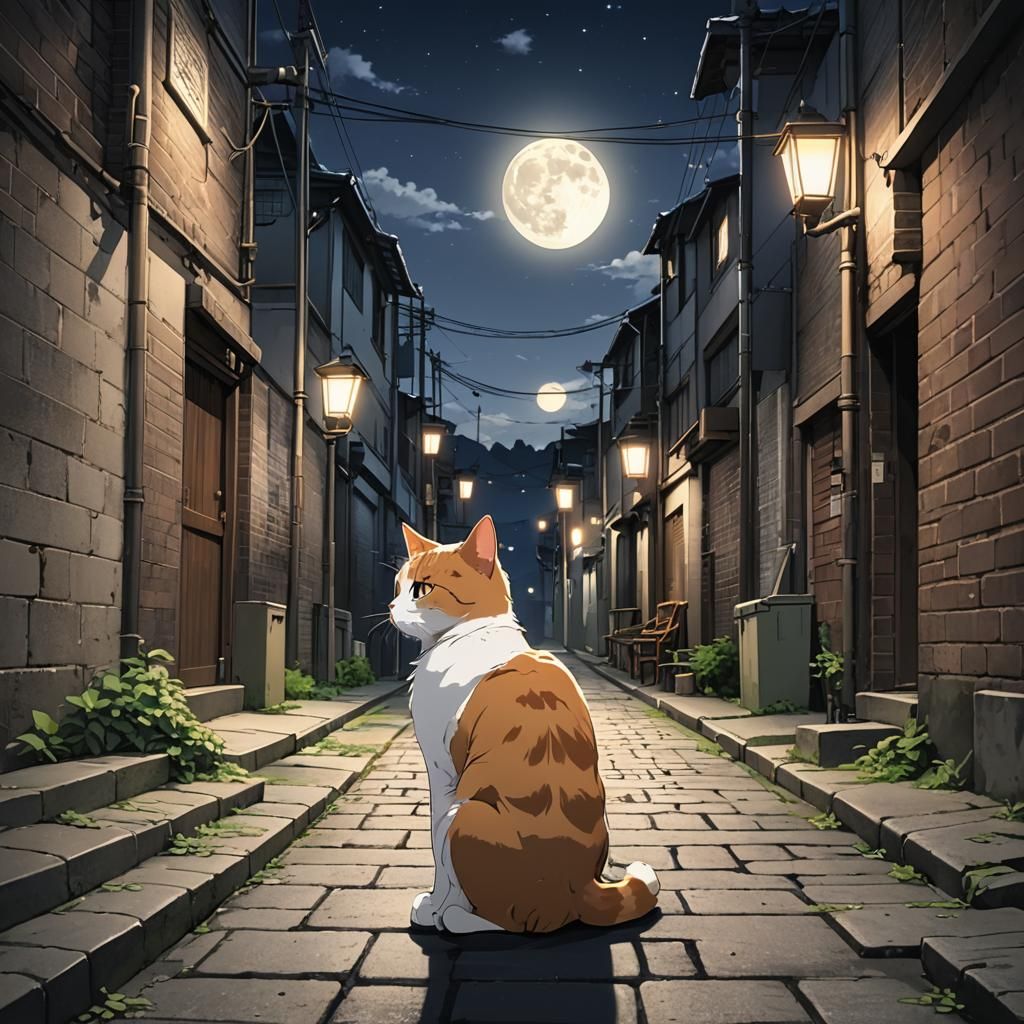 Mae in Anime in an alleyway