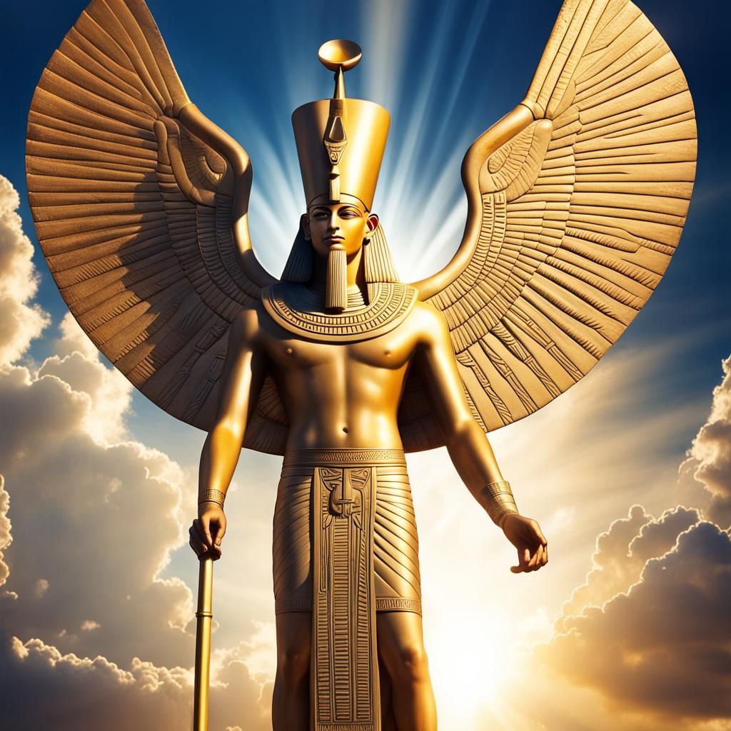 Ptah the Egyptian god destroying the universe  heavenly suns...