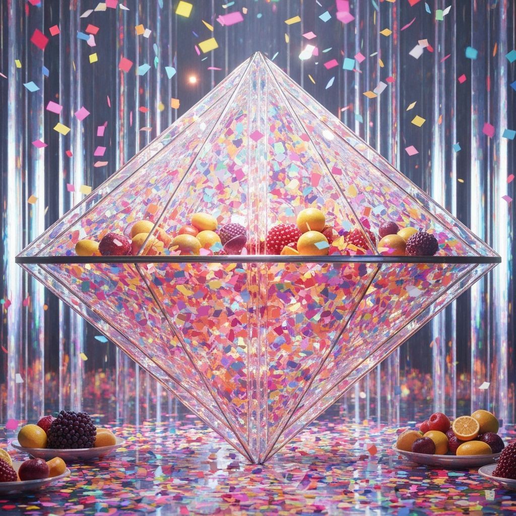 Diamond Stand Confetti and Fruit Still Life