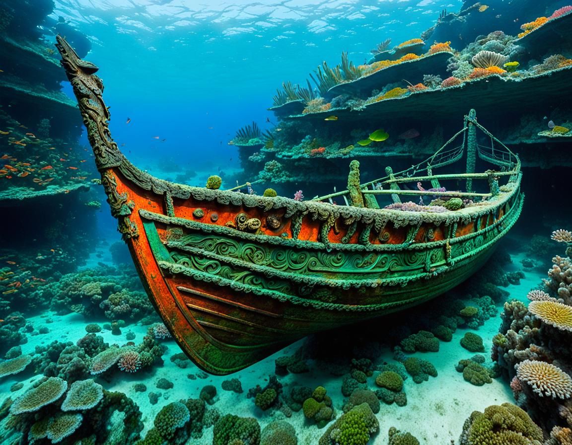Ancient Boat in a Coral Reef  by @DMs Choice