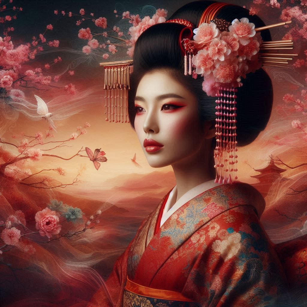 double exposure beautiful fantasy DALL-E 3 portrait landscap...