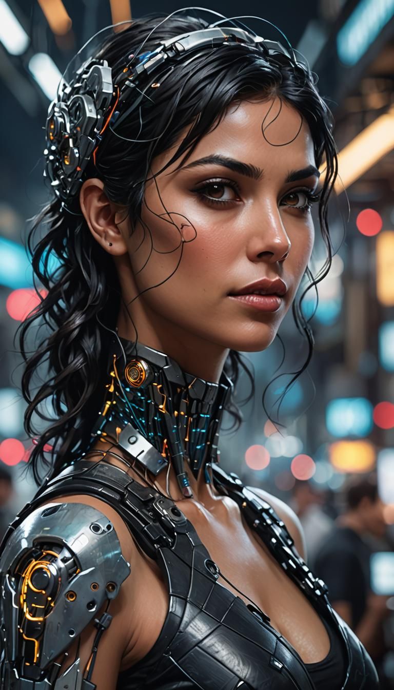 Morena Baccarin. Is a half cyborg and half human - AI Generated Artwork -  NightCafe Creator