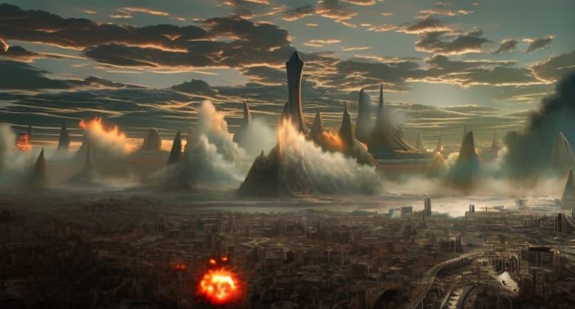 end of the world, tidal wave, apocalypse, a masterpiece, 8k ...