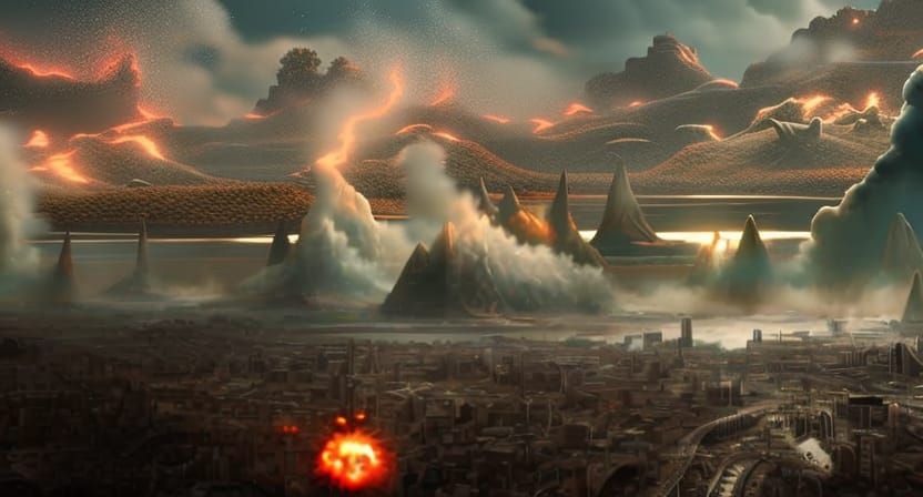 end of the world, tidal wave, apocalypse, a masterpiece, 8k ...