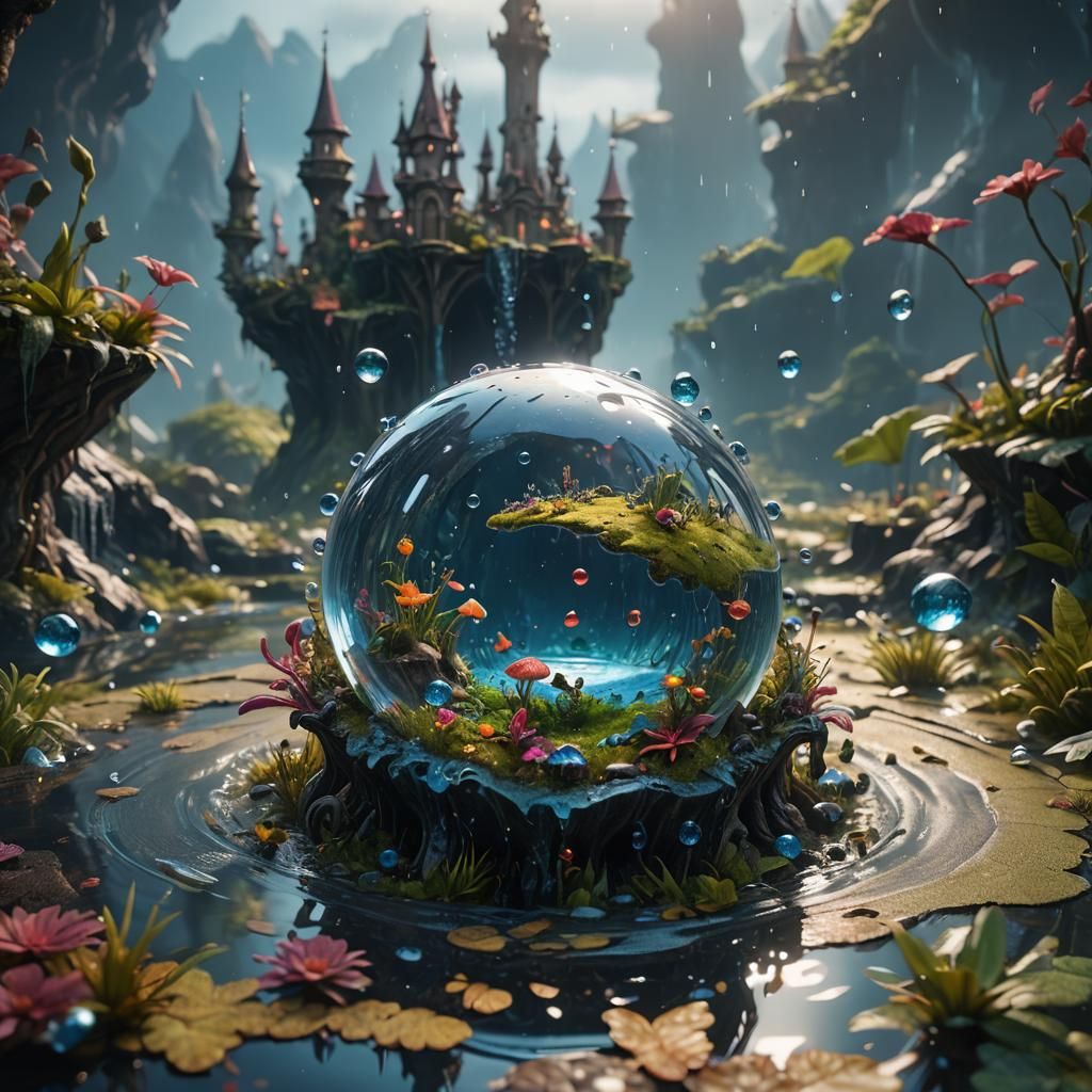 A tiny world inside a water drop  by @Just me