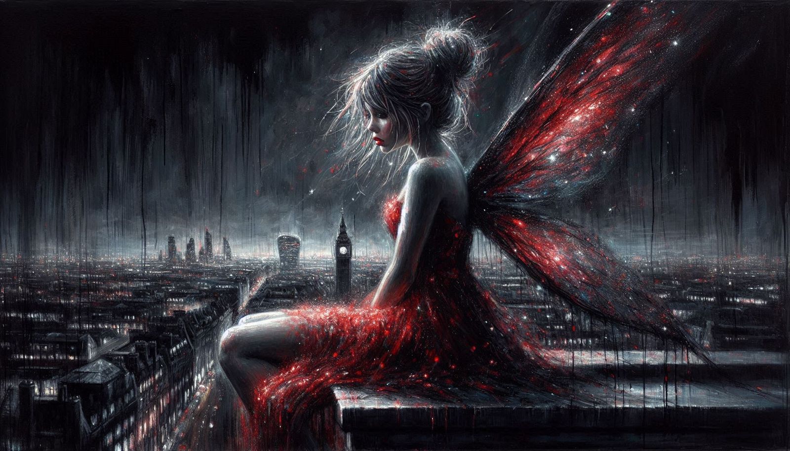 Tinkerbell looking out at London