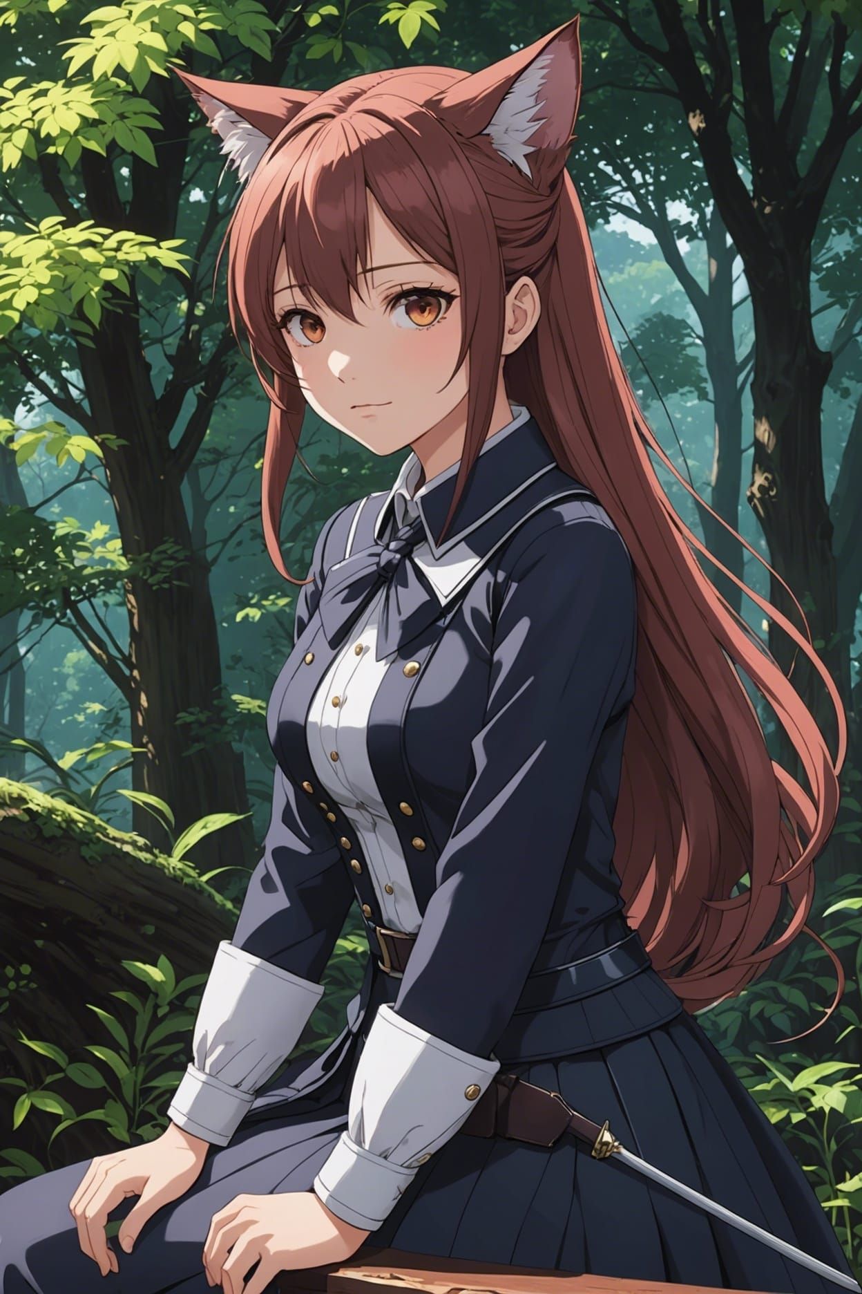 Cute Redhead Catgirl Punk Idol in Akihabara