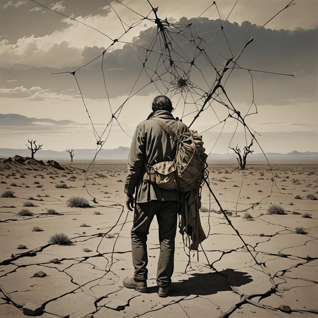 Generate an image that conveys the burden of life. Depict a ...