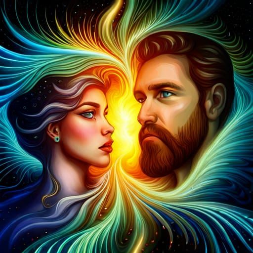 Cosmic Soul Mates - AI Generated Artwork - NightCafe Creator