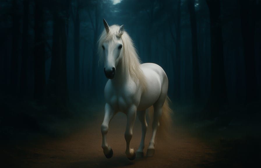 Riding a Unicorn Through an Enchanted Forest at Twilight