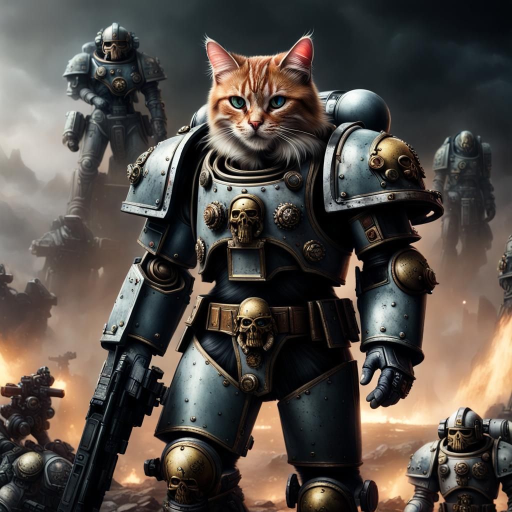 Cat Space Marine - AI Generated Artwork - NightCafe Creator