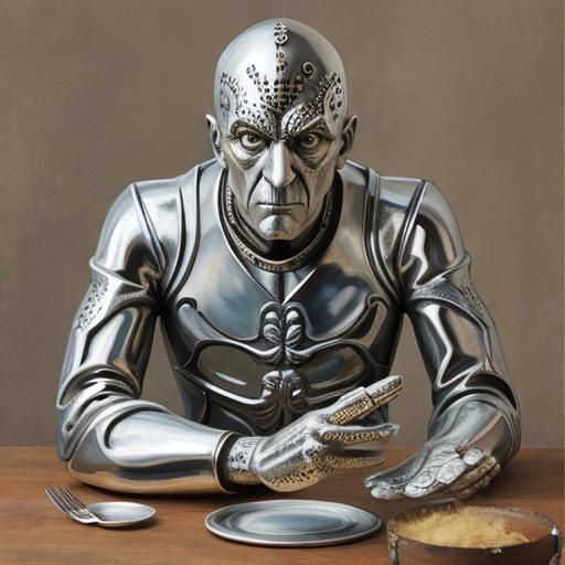 Pablo Picasso metallic iron silver