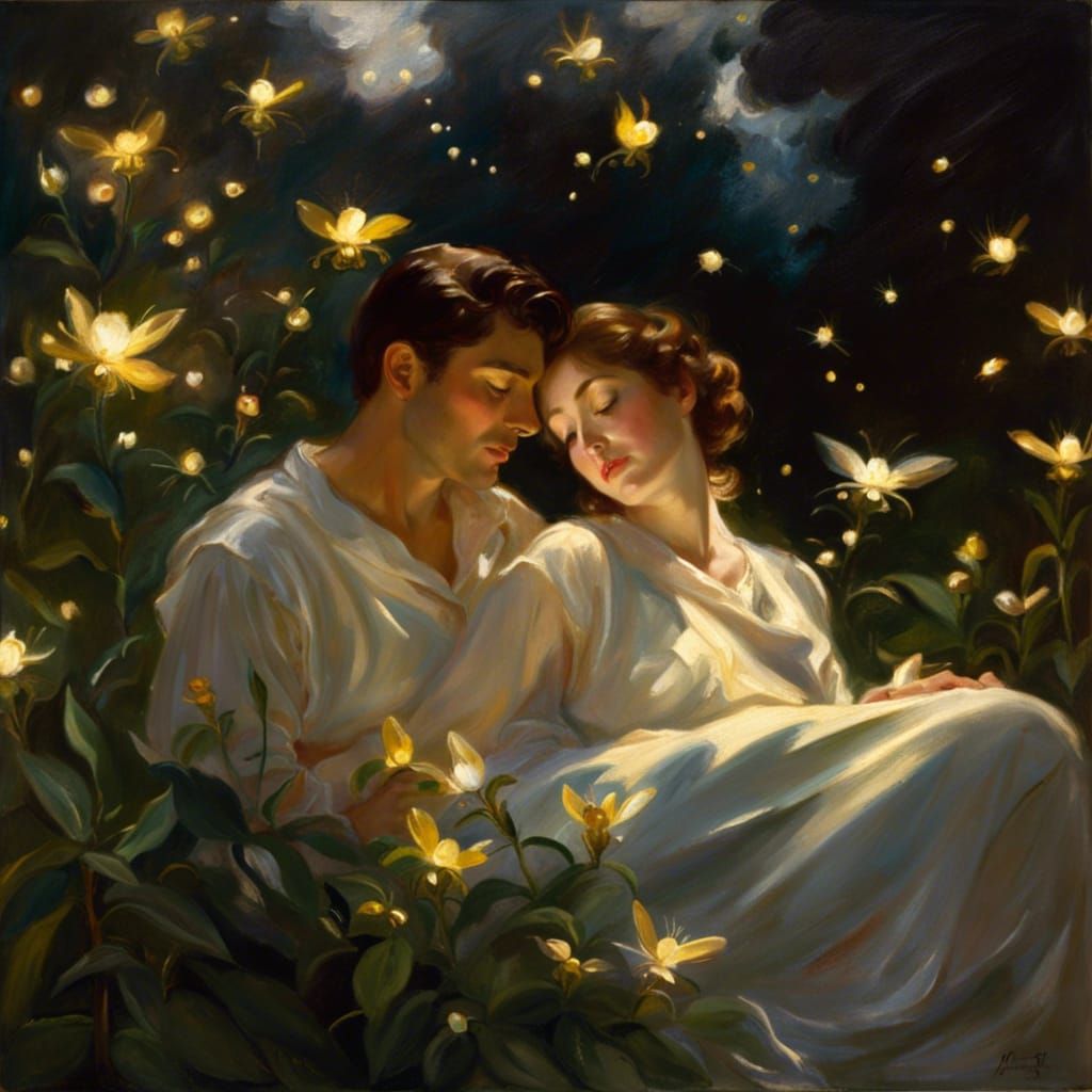Fireflies in the garden