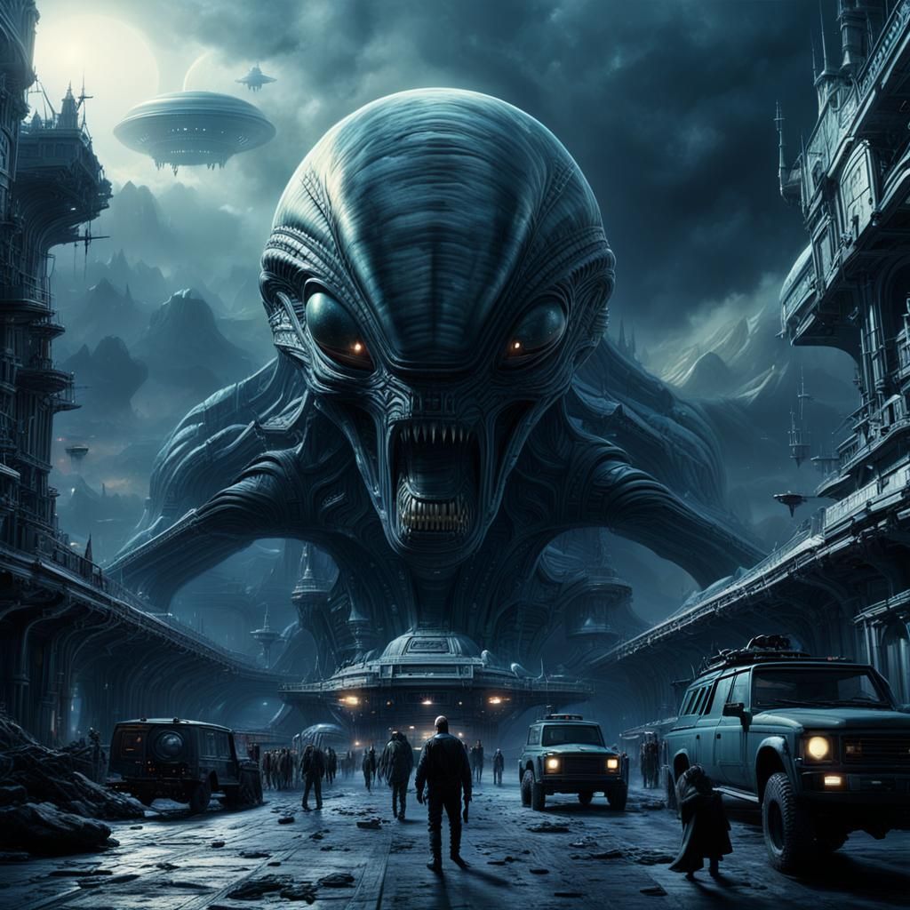 Extraterrestrial Alien Spaceship in Digital Matte Painting