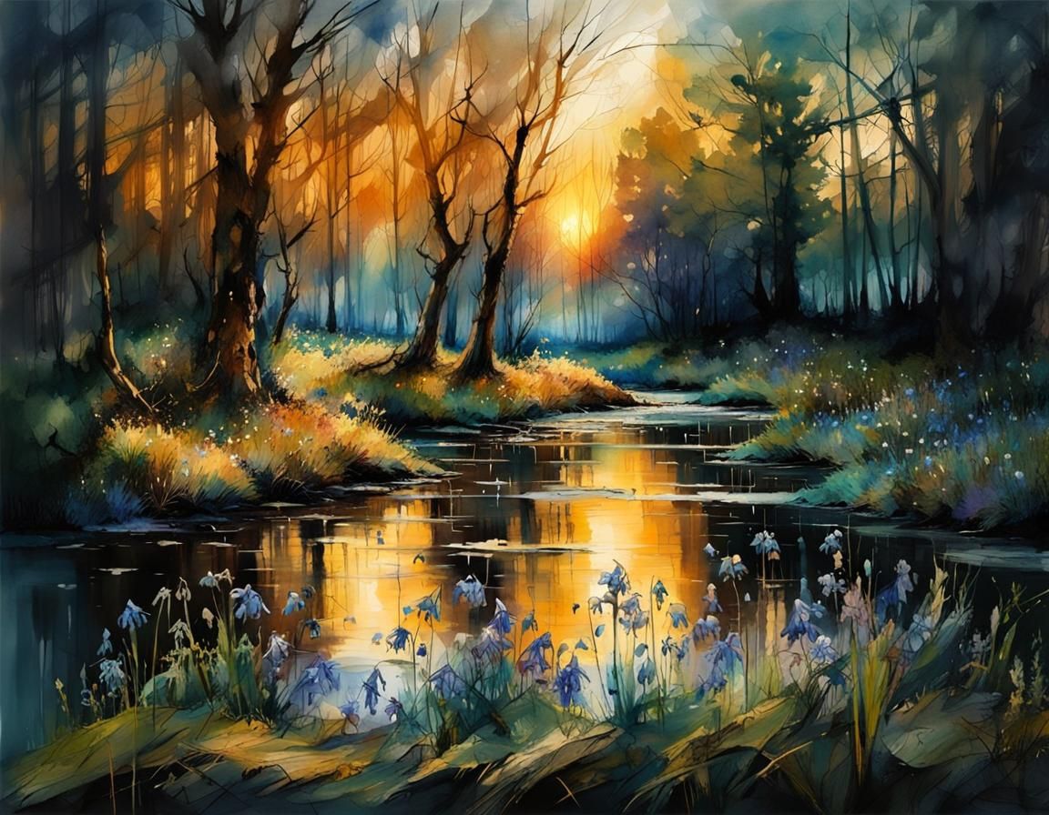 SUNDOWN over BLUEBELLS  by @MALDOROR