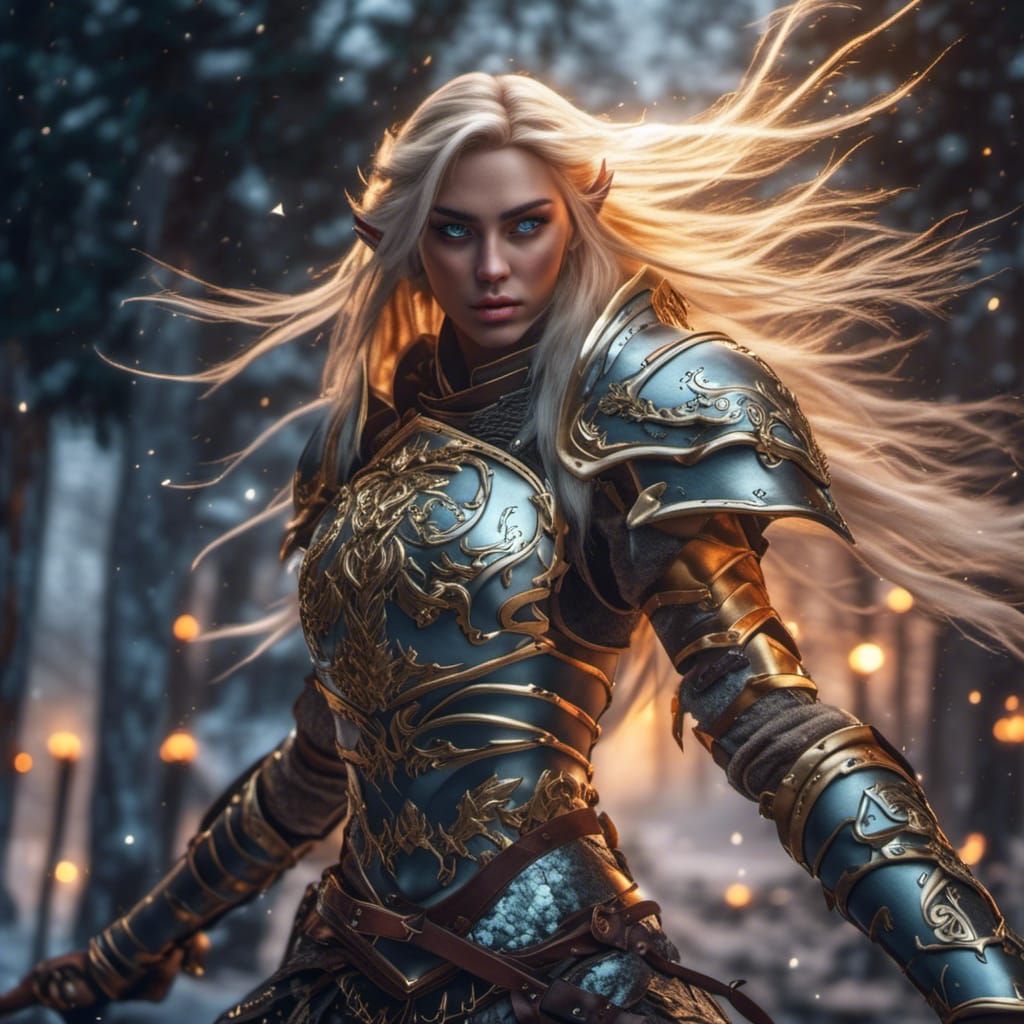 Golden Haired Knight - AI Generated Artwork - NightCafe Creator