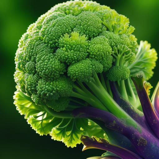 tight macro close up Photo of broccoli, low angle, Hyperreal...