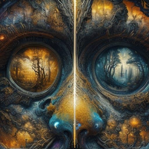 Magical Portal Concept Art in Oil Painting Style