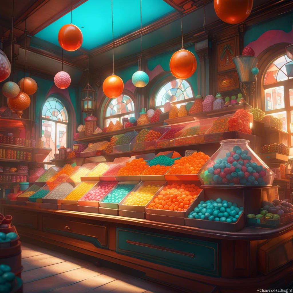 Candy shop - AI Generated Artwork - NightCafe Creator