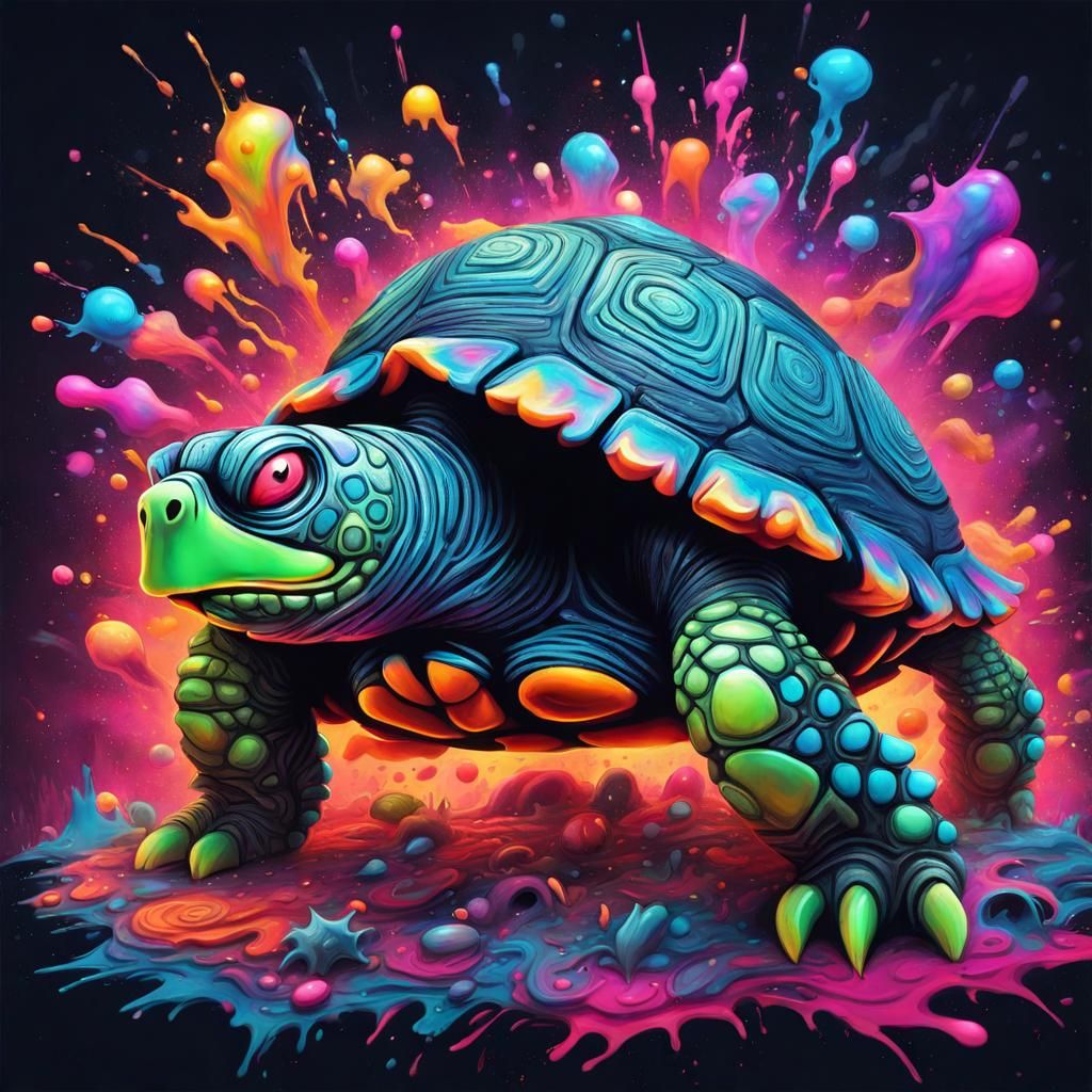 psychedelic turtle - AI Generated Artwork - NightCafe Creator