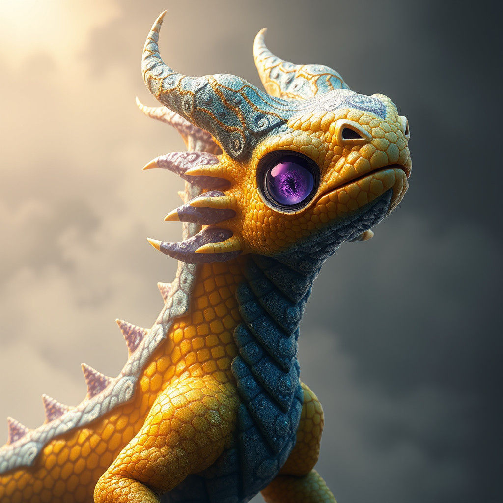 Strange Legendary Creature with Marble Eyes