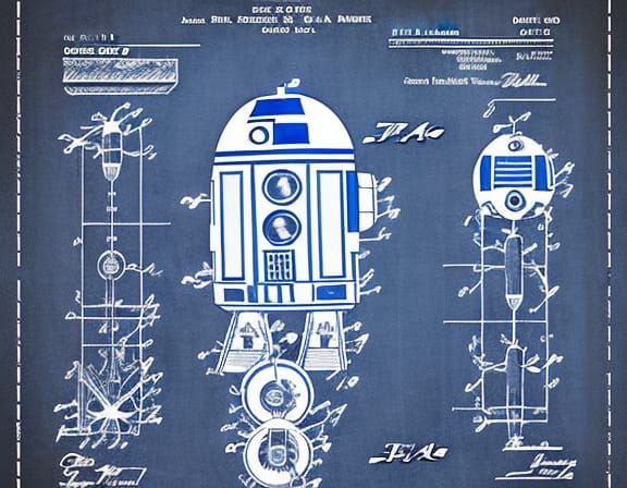 Blueprints, R2D2 - AI Generated Artwork - NightCafe Creator