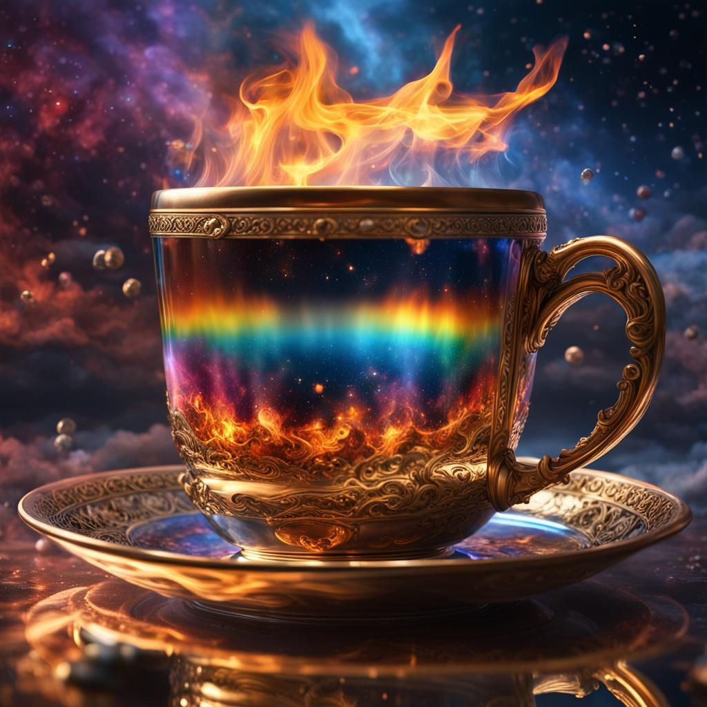 Ghilbi studio art;an epic surreal magic rainbow mirror fire ...