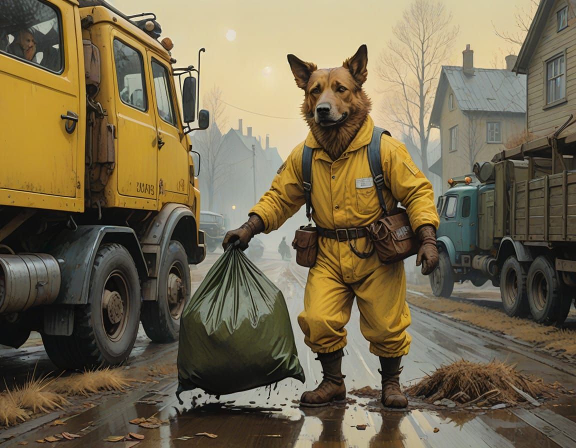 the garbage cleaner of Dogcity  by @Harmanna