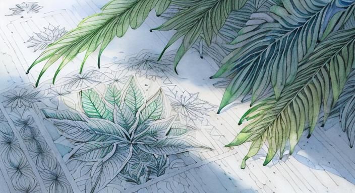 (Botanical fine lined coloring pages ink drawings with cross...