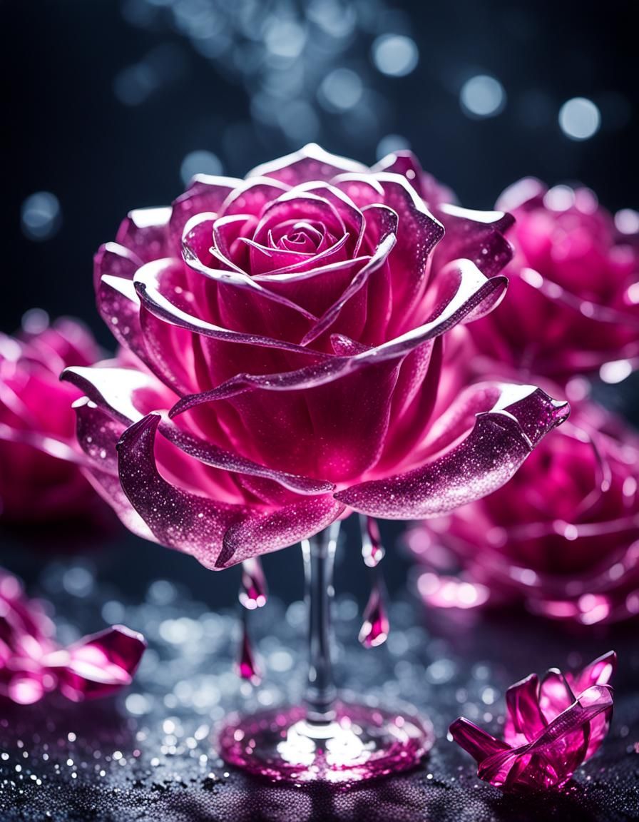 transparente pinke crystal Rose  by @Nadine Angel