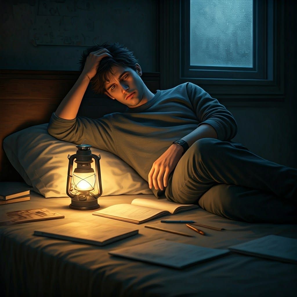 Struggling Student in a Futuristic Dystopia