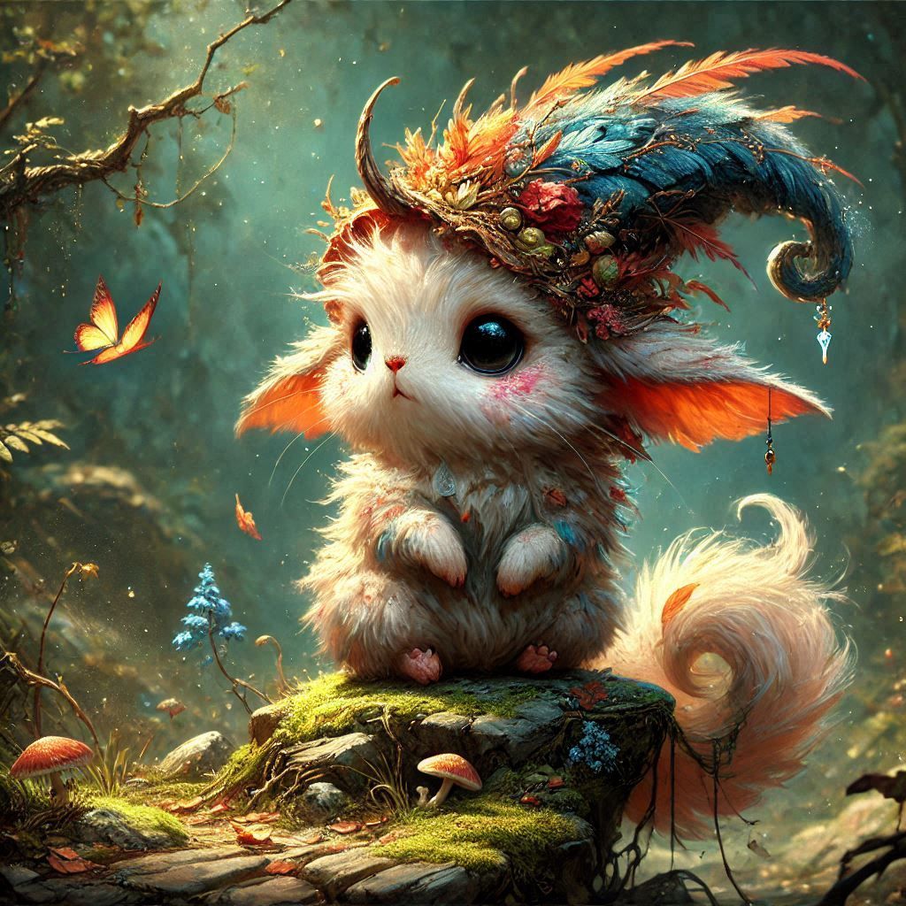 adorable fairy-tale fantasy creature portrait..