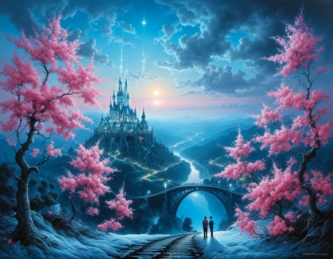 Fantasy castle <lora:Bioluminescent craft:1.0> 